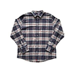 Untuckit Shirt Mens XXL Blue‎ Long Sleeve Button Tartan Plaid Cotton Flannel
